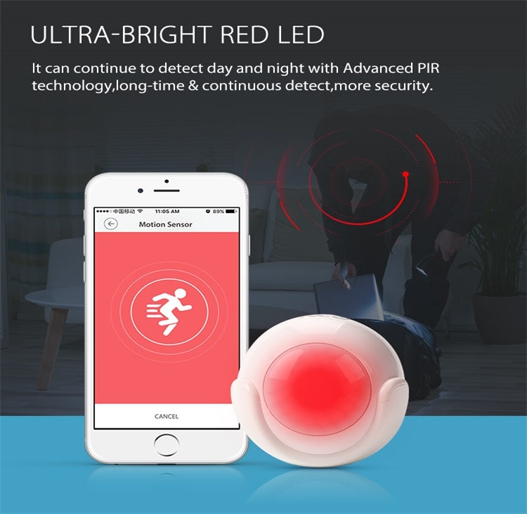 NEO NAS-PD01W Wireless WiFi PIR Detector Motion Sensor, Support Android / IOS systems & Ultra-bright Red LED NEO NAS-PD01W Wireless WiFi PIR Detector Motion Sensor, Support Android / IOS systems & Ultra-bright Red LED